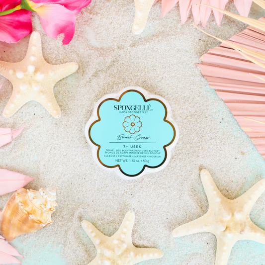 Spongellé | Christmas 2025 | Stocking Stuffers | Gifts - Beach Grass Daisy Spongette  | Soap Sponge | Soap Buffer