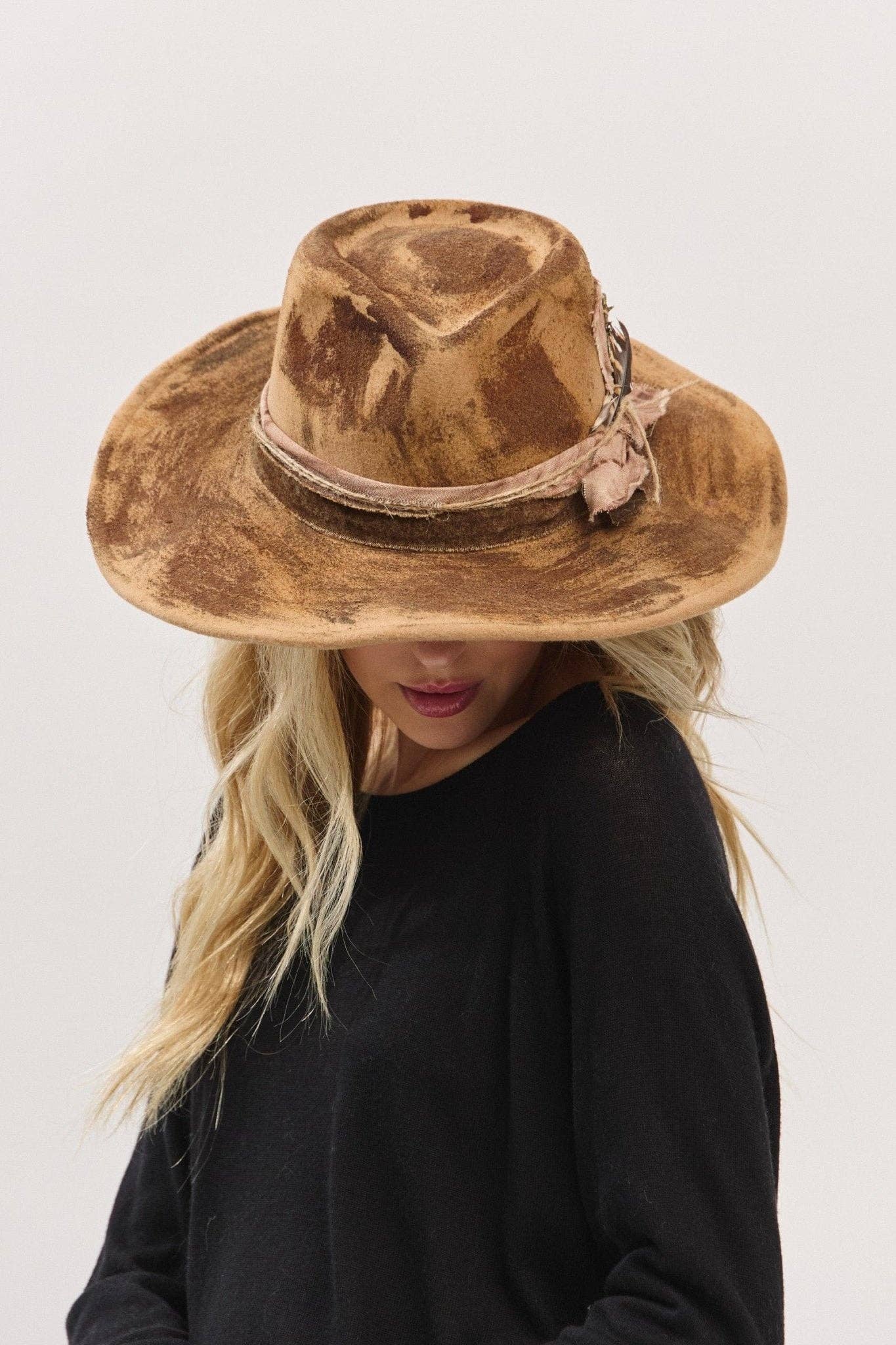 MiMi Wholesale - MH0235 Caroline Heritage Worn Shapable Cowboy/Fedora Hat