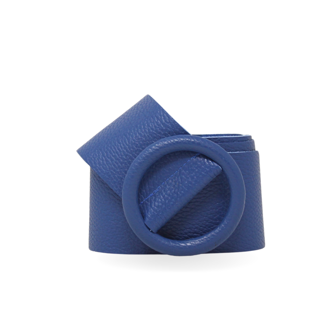 German Fuentes Handbags - CINT-06 CIRCULAR BUCKLE LEATHER BELT: Camel