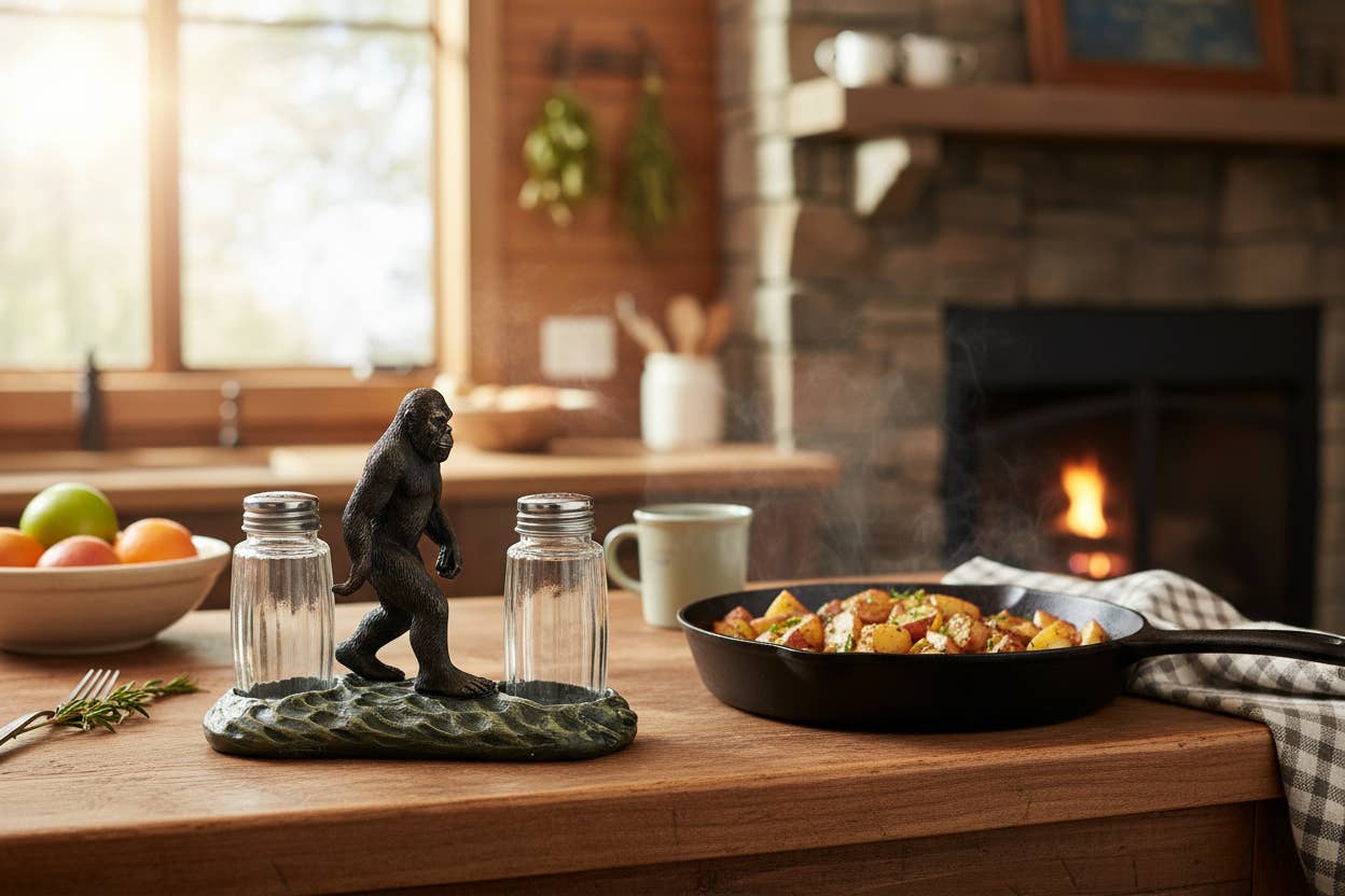 De Leon Collections - Bigfoot Sasquatch Cryptid Salt and Pepper Shaker Holder Set