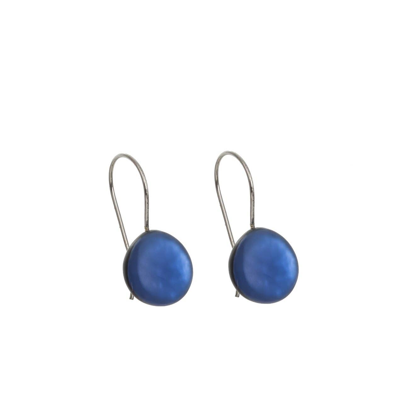 Origin Jewelry - Resin & Shell Drop Earrings - SMALL, Rounded Edge, 0.5": Red