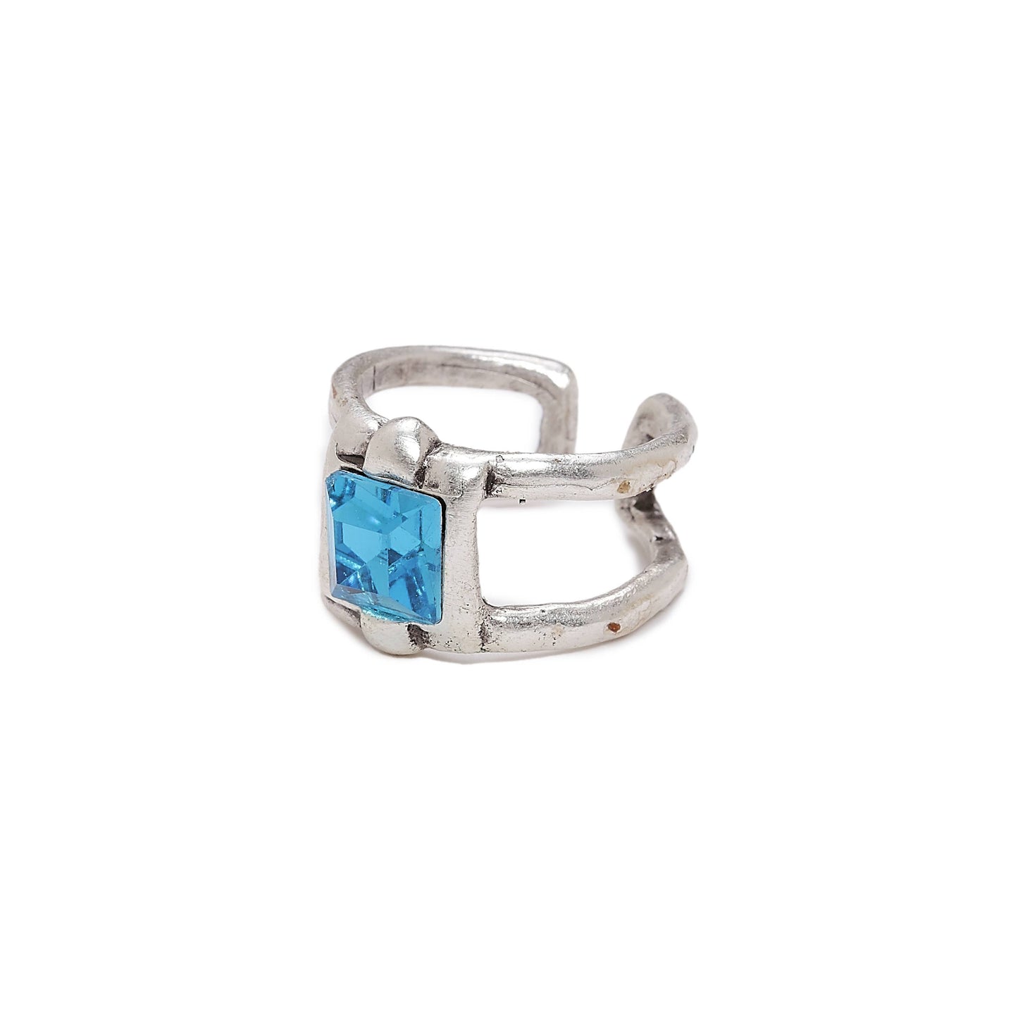 Chanour - Handmade Blue Crystal Brass Ring - 6907 Blue