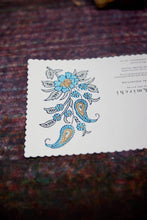 Load image into Gallery viewer, Paper Mirchi - Hand Block Printed Greeting Card - GC Kairi Turquoise
