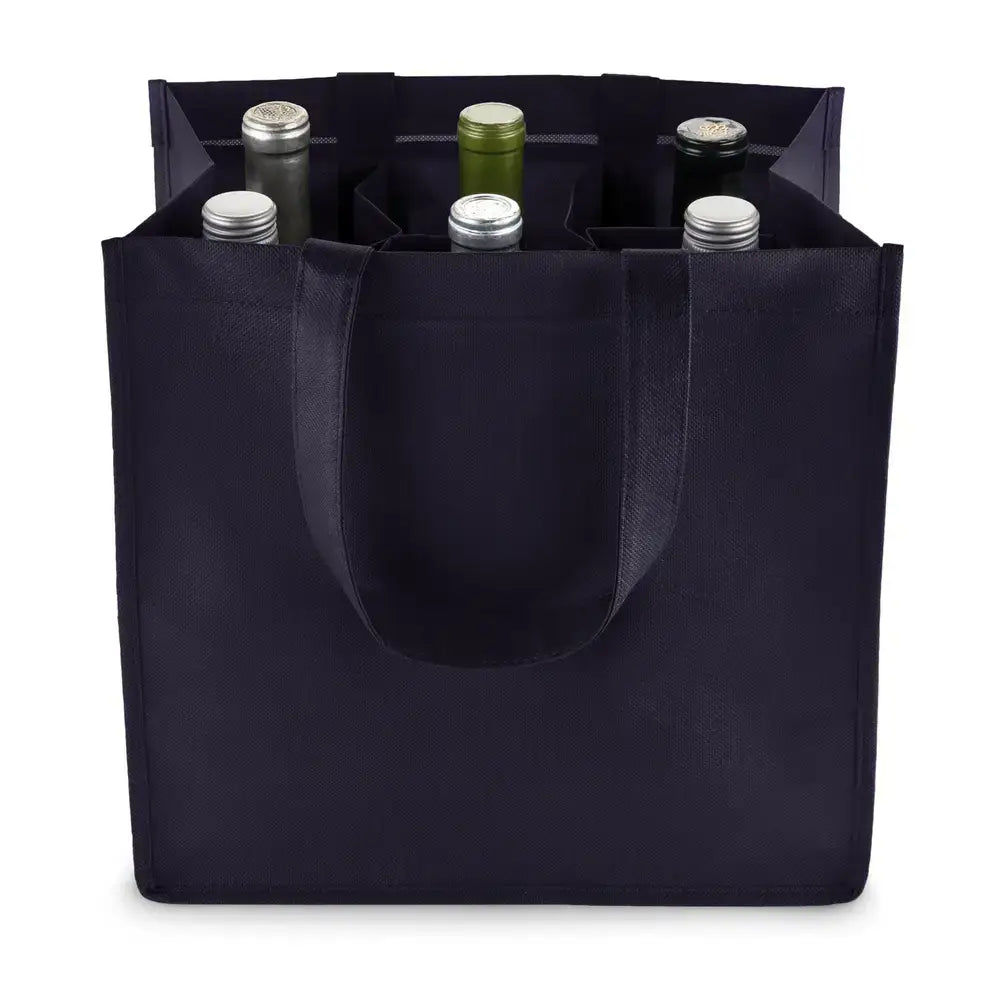 TRUE - Reusable 6-Bottle Non-Woven Fabric Wine Tote- ASST COLORS: Gray