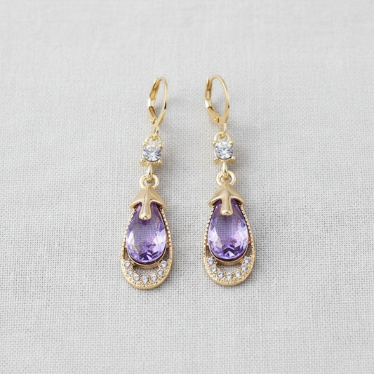camilla dovey - Amethyst Teardrop Earrings