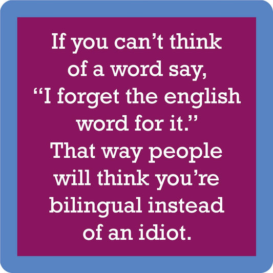 Drinks on Me - COASTER English Word | Funny Party Gift | Home Bar Decor