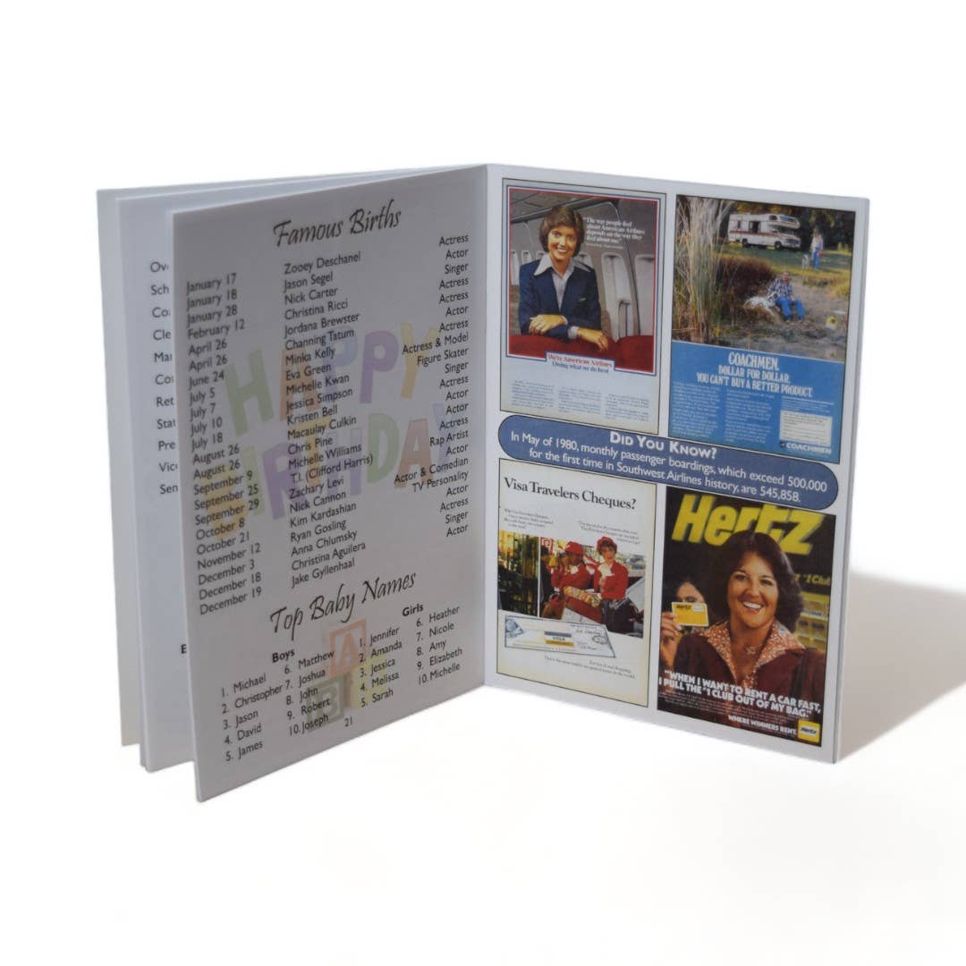 3 Oak Publishing / Back In The Day - 1980 Back In The Day Greeting Card / Booklet (envelope inclu