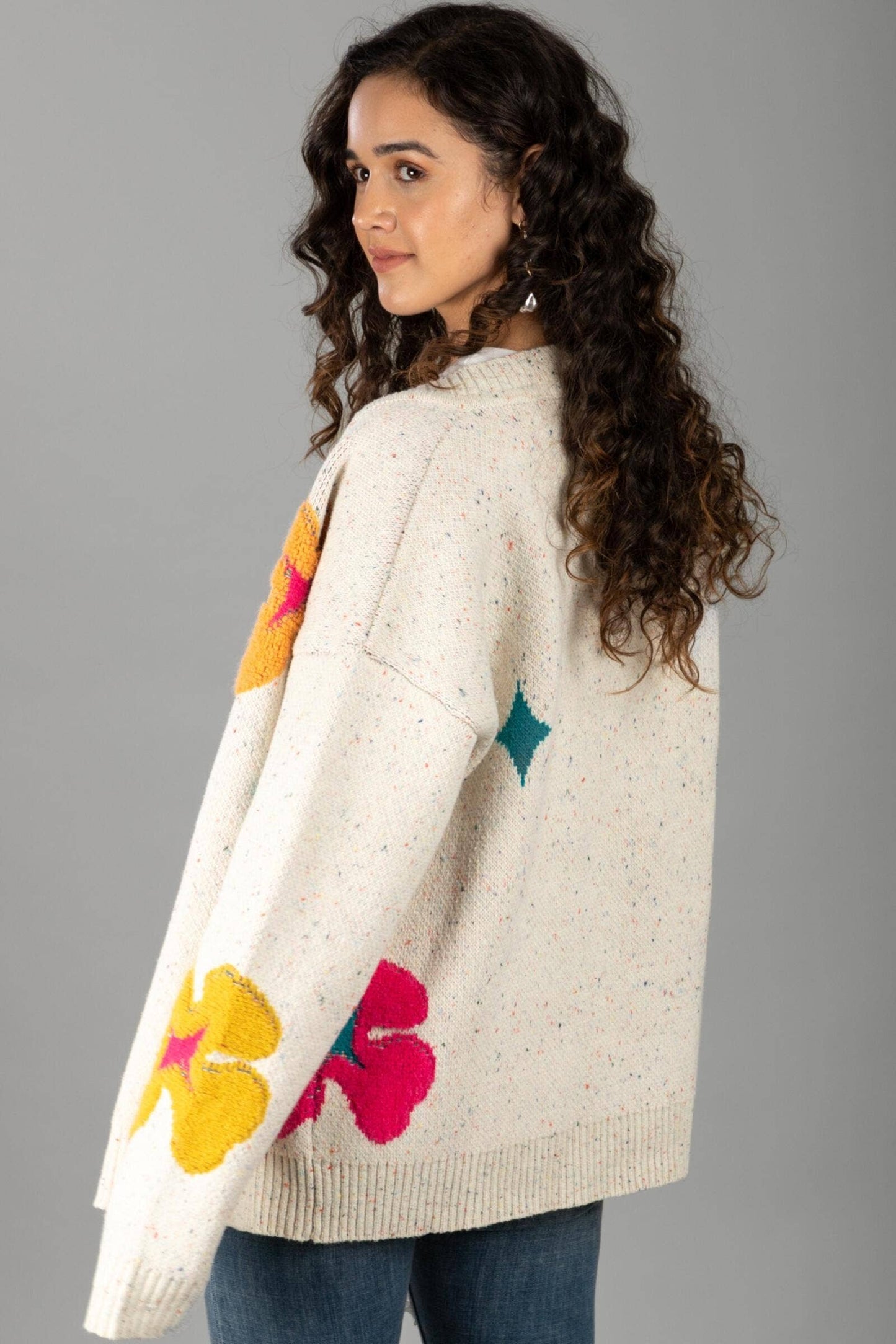 SAACHI - Floral Cardigan Button Up