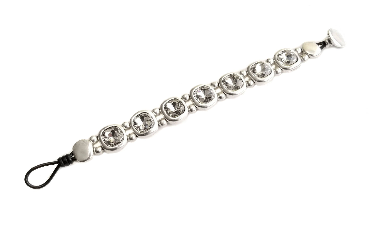 Chanour - Handmade Pewter & Crystal Bracelet - NB2143