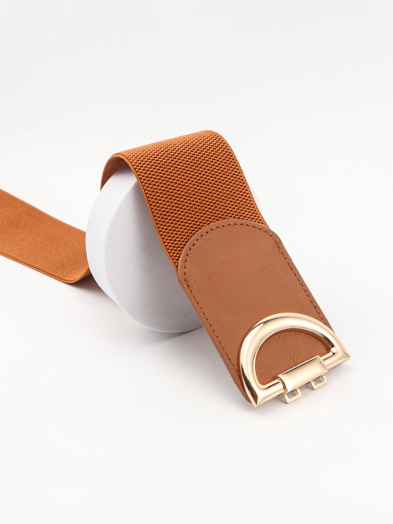 Kustom Kreations Goods - D Buckle Elastic Belt: Chestnut / One Size