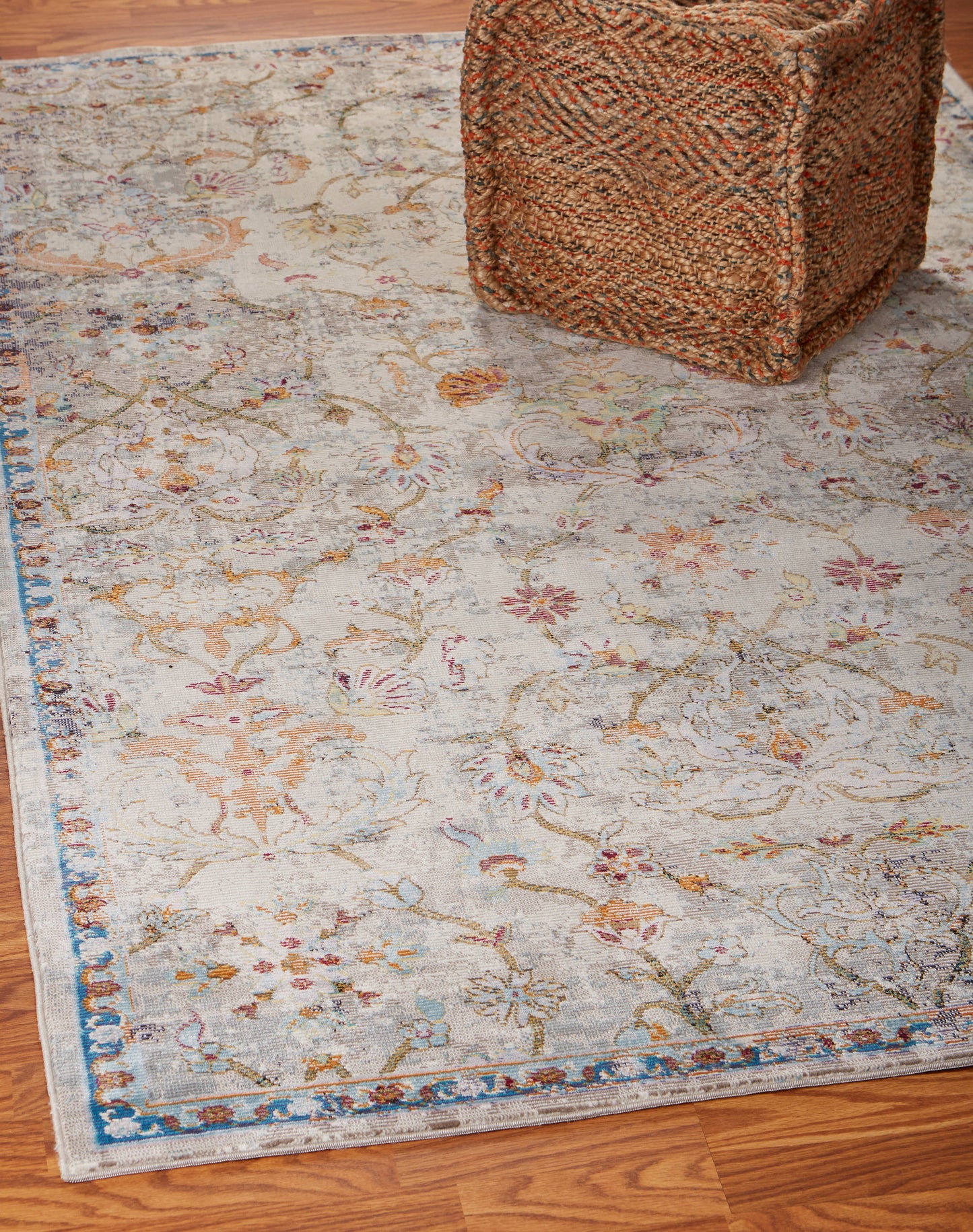 LR Home - Garden Oriental Area Rug - Multi: 7'9" x 9'9" / Gray/Multi