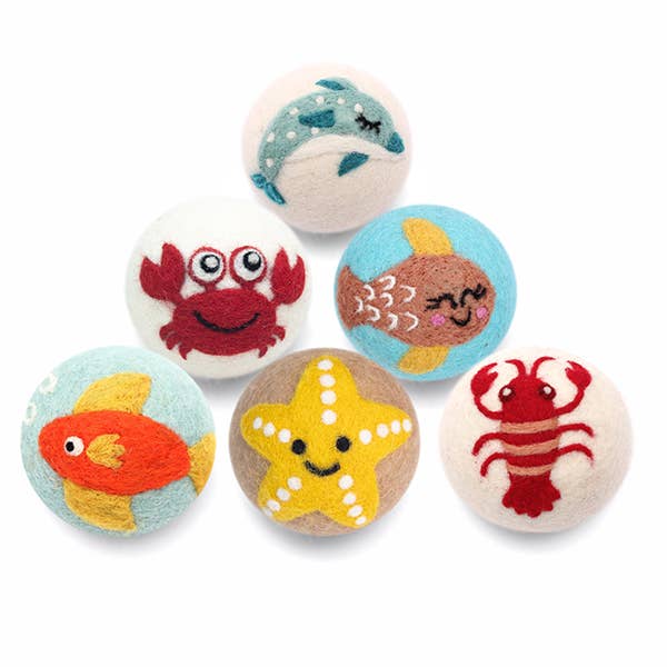 Ethical Global - Sea Creatures: Eco Wool Dryer Balls Fair Trade: Happy Fish