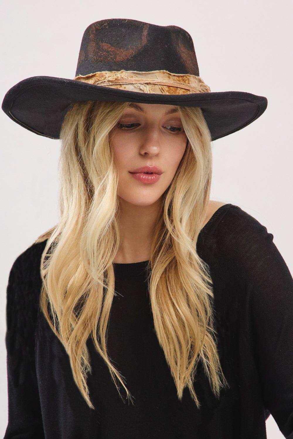 MiMi Wholesale - MH0238 Scarlett Heritage Worn Shapable Cowboy/Fedora Hat