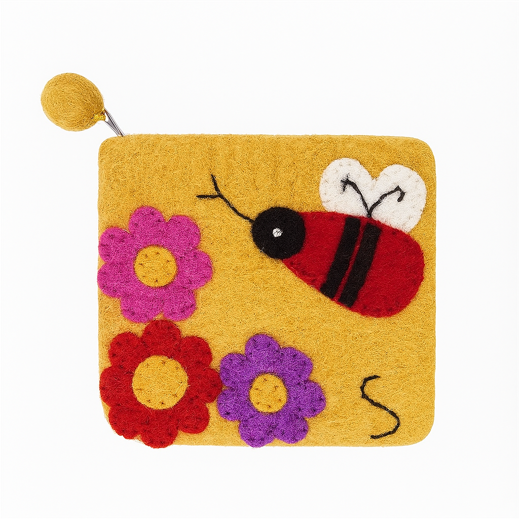 BNB Crafts Inc. - Bumble Bee Coin Purse (NOW Available in Rectangle Shape): Green