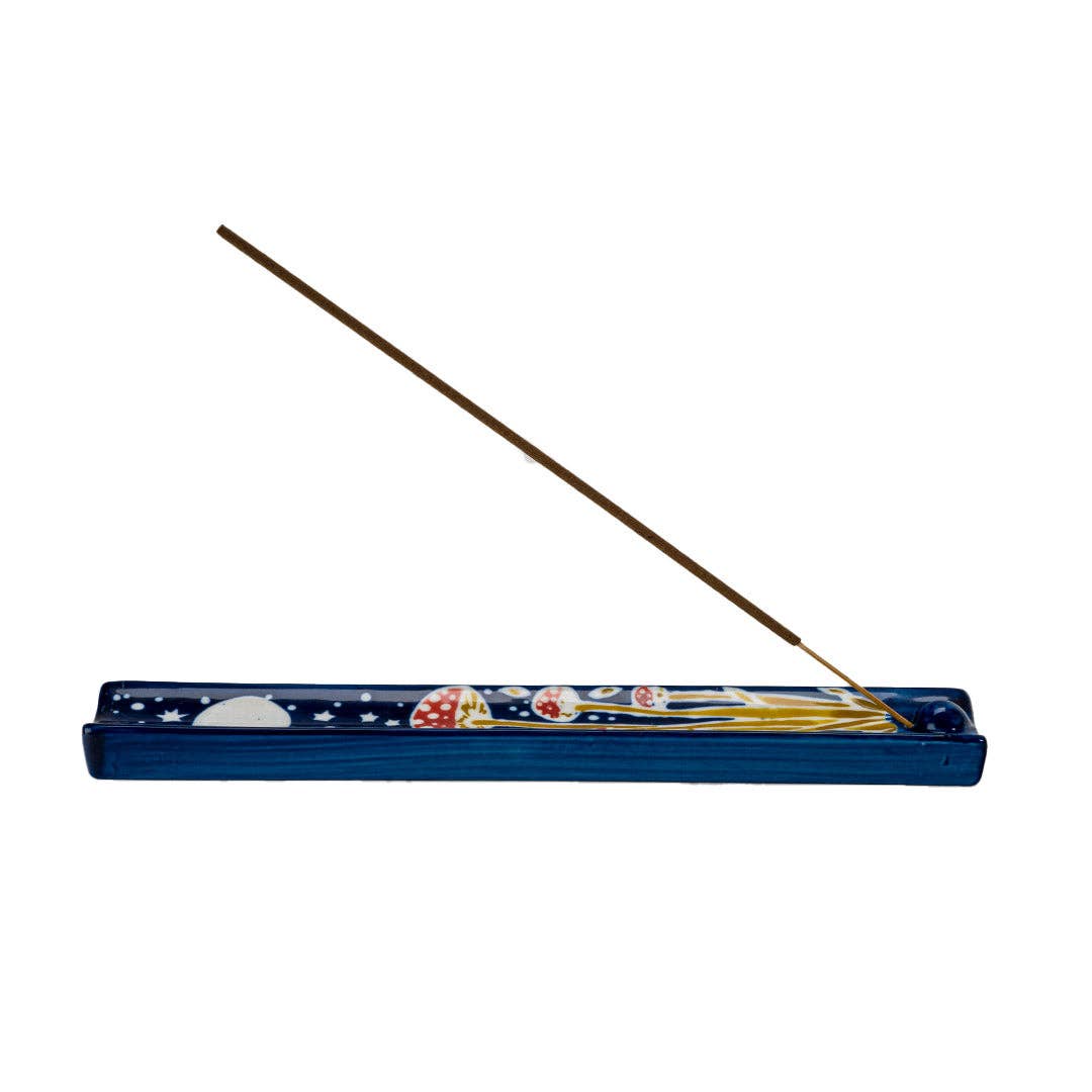 Urban Tokyo - Handpainted Ceramic Incense Holder 9 inch L Toadstool (1/72)