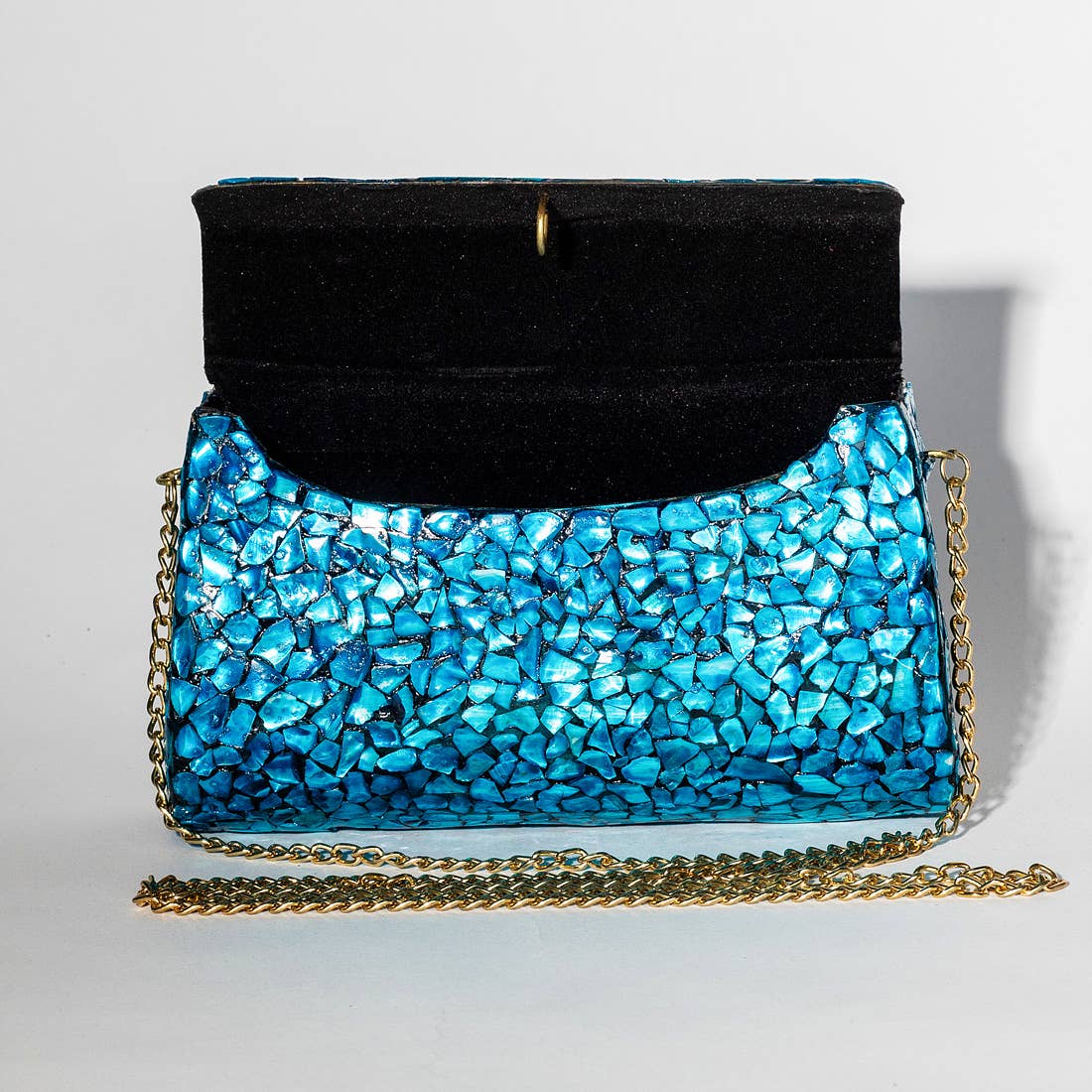 Gypsie Jane - Vintage aqua tile metal bag: BLUE / ONESIZE