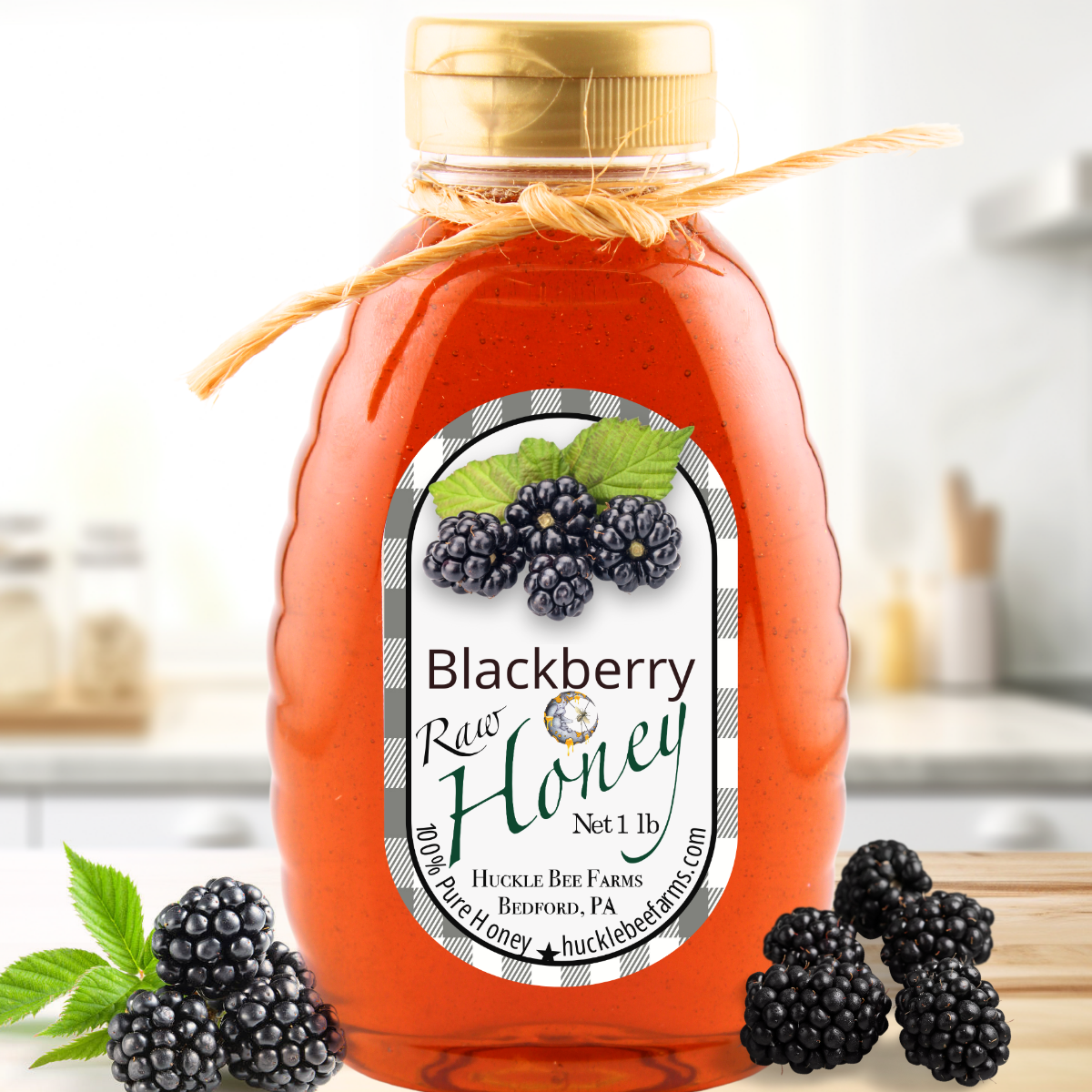 Huckle Bee Farms LLC - Blackberry Infused Honey: 1 lb