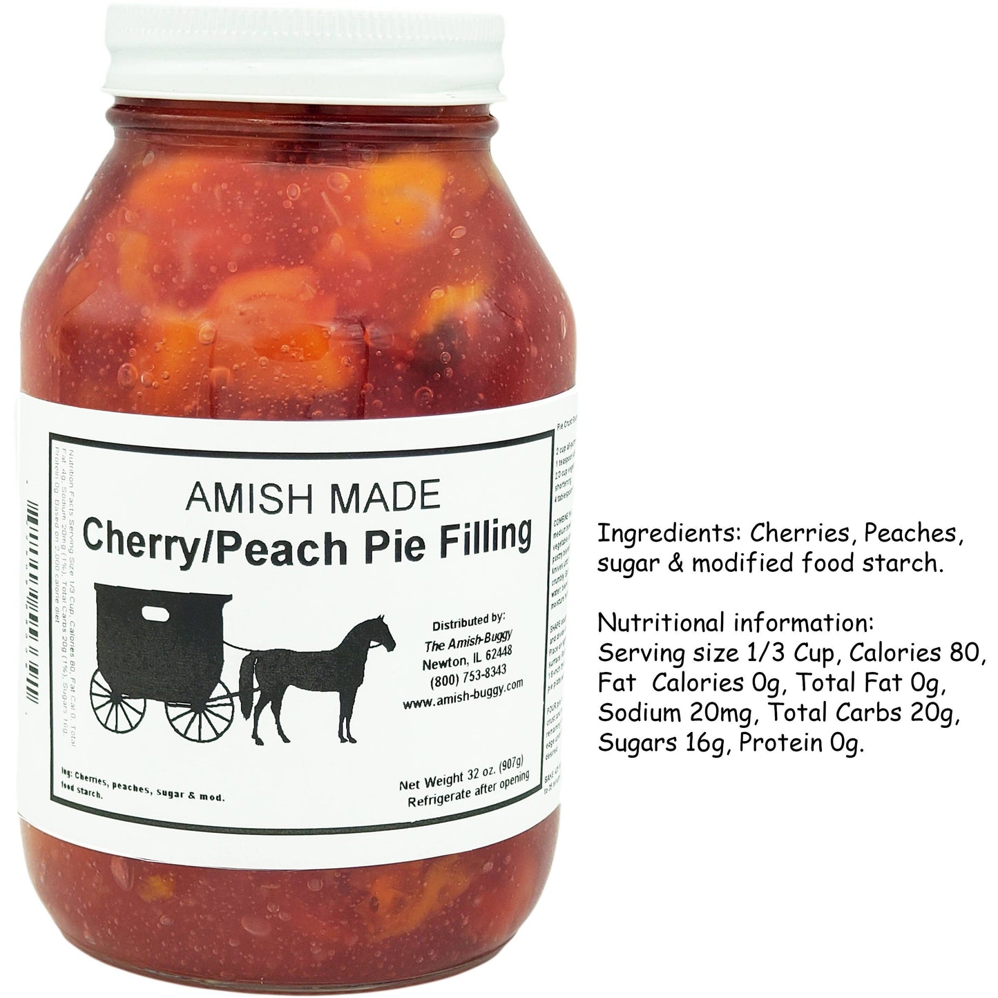 Arndt's Fudgery LLC - Amish Pie Filling - 32 Oz Jar: No Sugar Added Apple