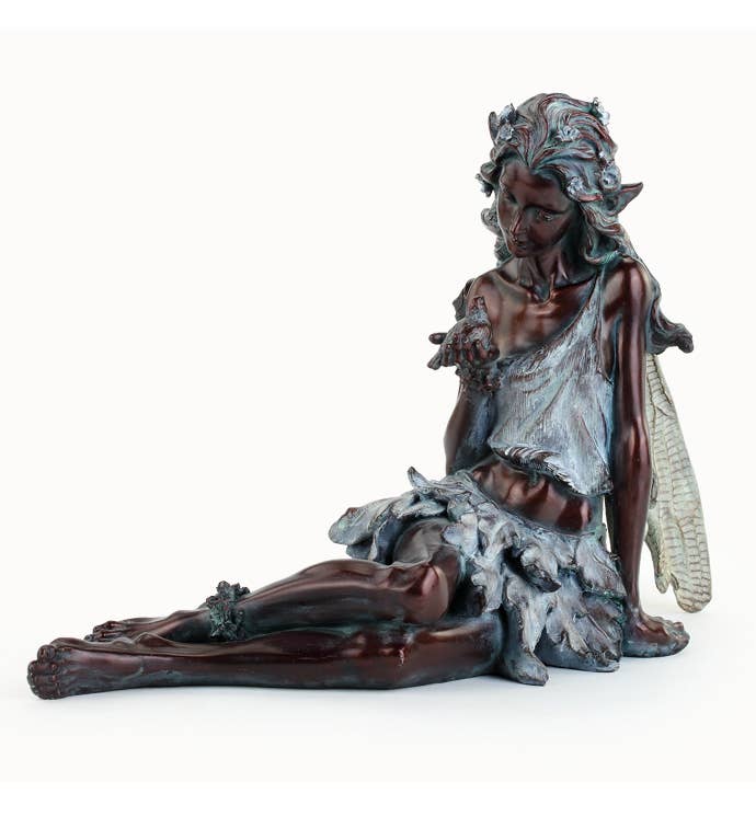 Napco - Figurine, Fairy Holding Bird  Item #13458