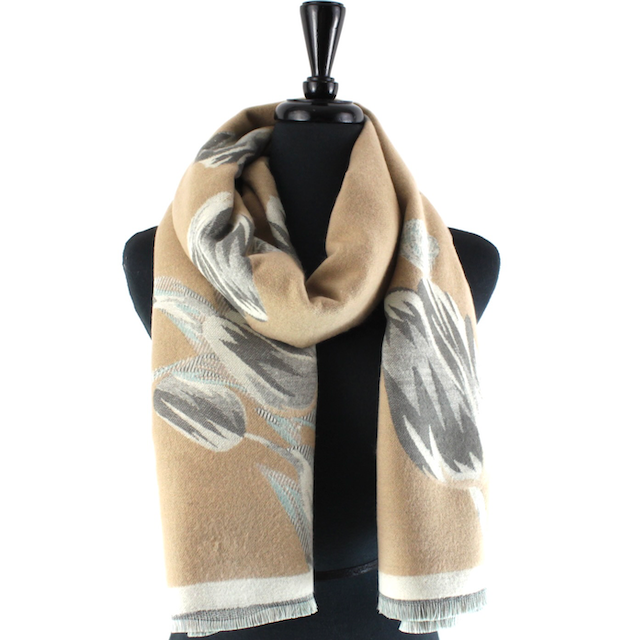 Pretty Persuasions - S23297 Ice Tulips Scarf: 12 Blue/Grey