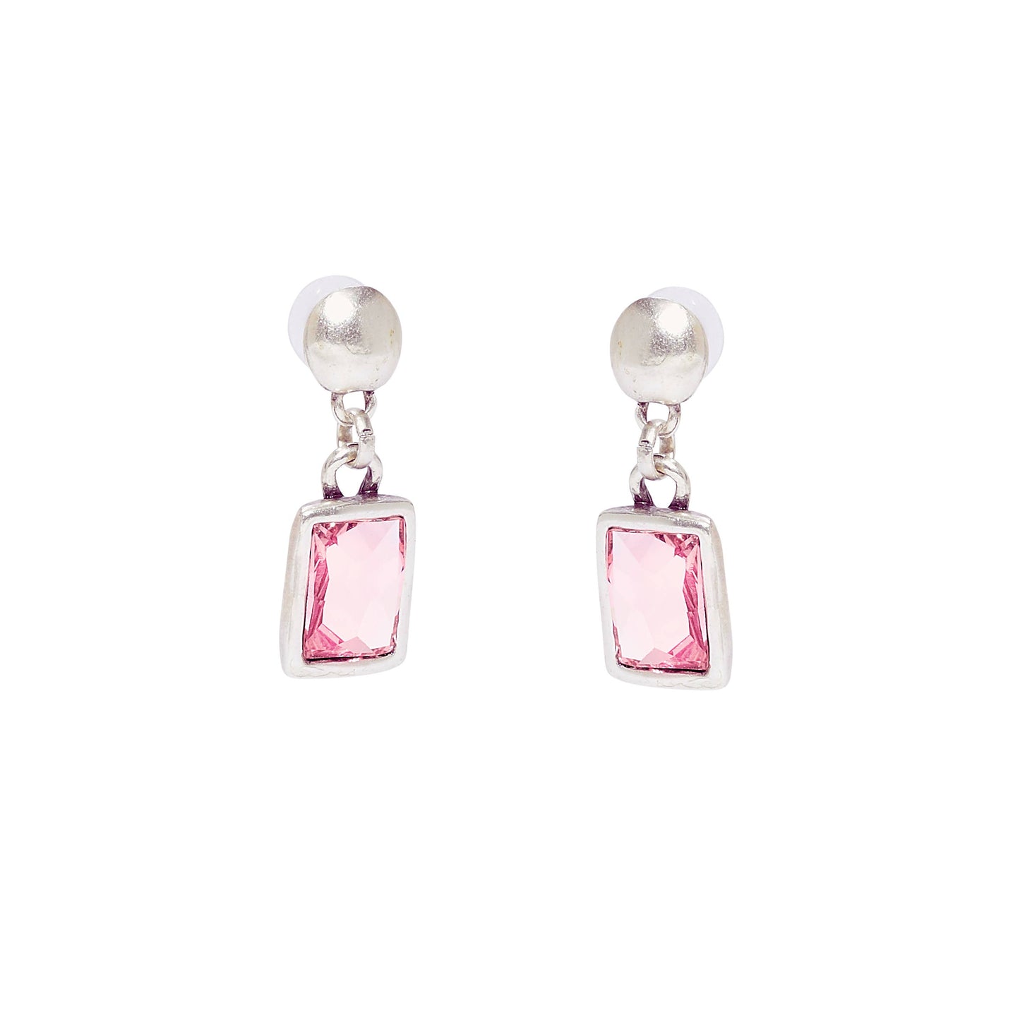 Chanour - Handmade Pink Crystal Pewter Earrings - 1816 Pink