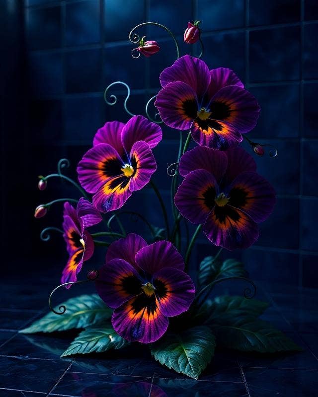 Wicked Cool Unicorn - Gothic Floral 5 x 7 Greeting Cards: 002