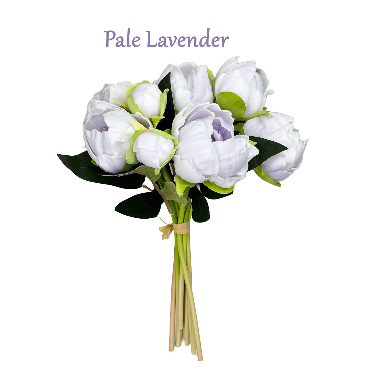 Angel Isabella - 10.5" Real touch artificial Peony bundle-8 Flowers and buds: Ivory