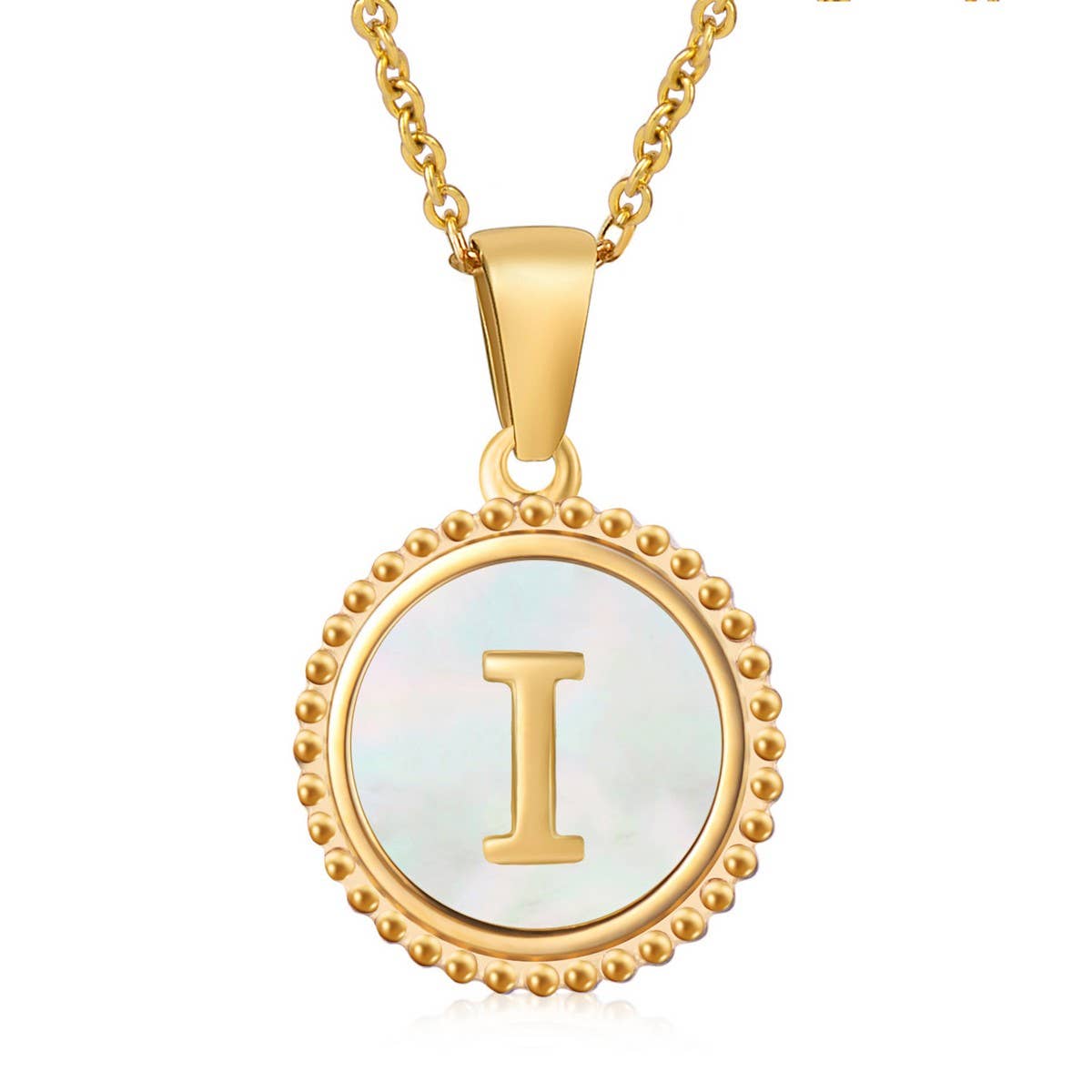 ACCITY - 18K GOLD STAINLESS STEEL SHELL LETTER NECKLACE_CWAJE0686: TYPE7 / (OS) 2