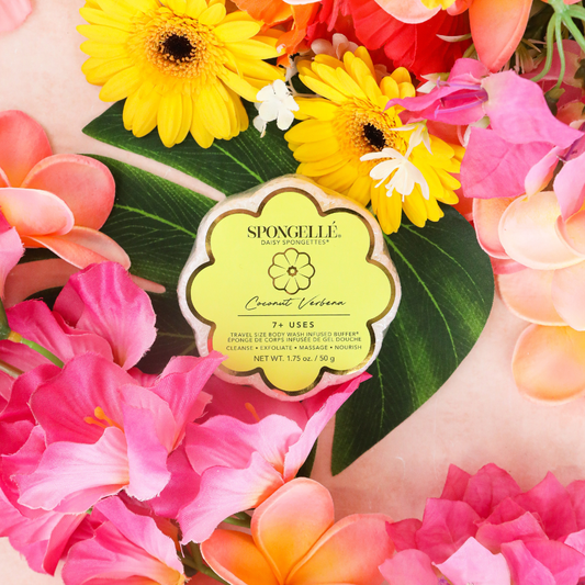 Spongellé - Coconut Verbena Daisy Spongette  | Soap Sponge | Soap Buffer