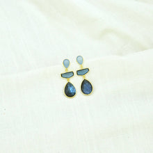 Load image into Gallery viewer, Schmuckoo Berlin - Miss Jane Earring Gold - Iolite, Chalcedony &amp; Labradorite