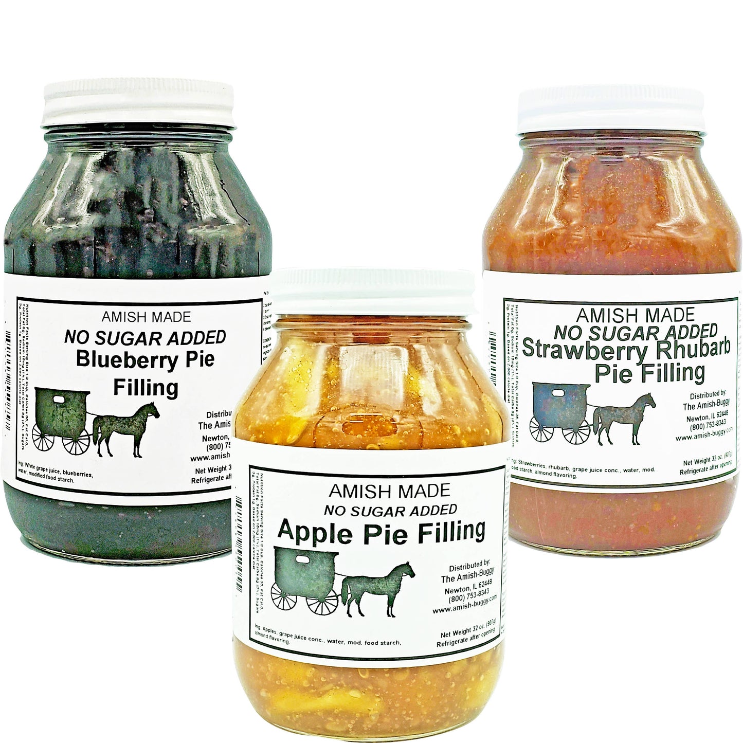 Arndt's Fudgery LLC - Amish Pie Filling - 32 Oz Jar: No Sugar Added Apple