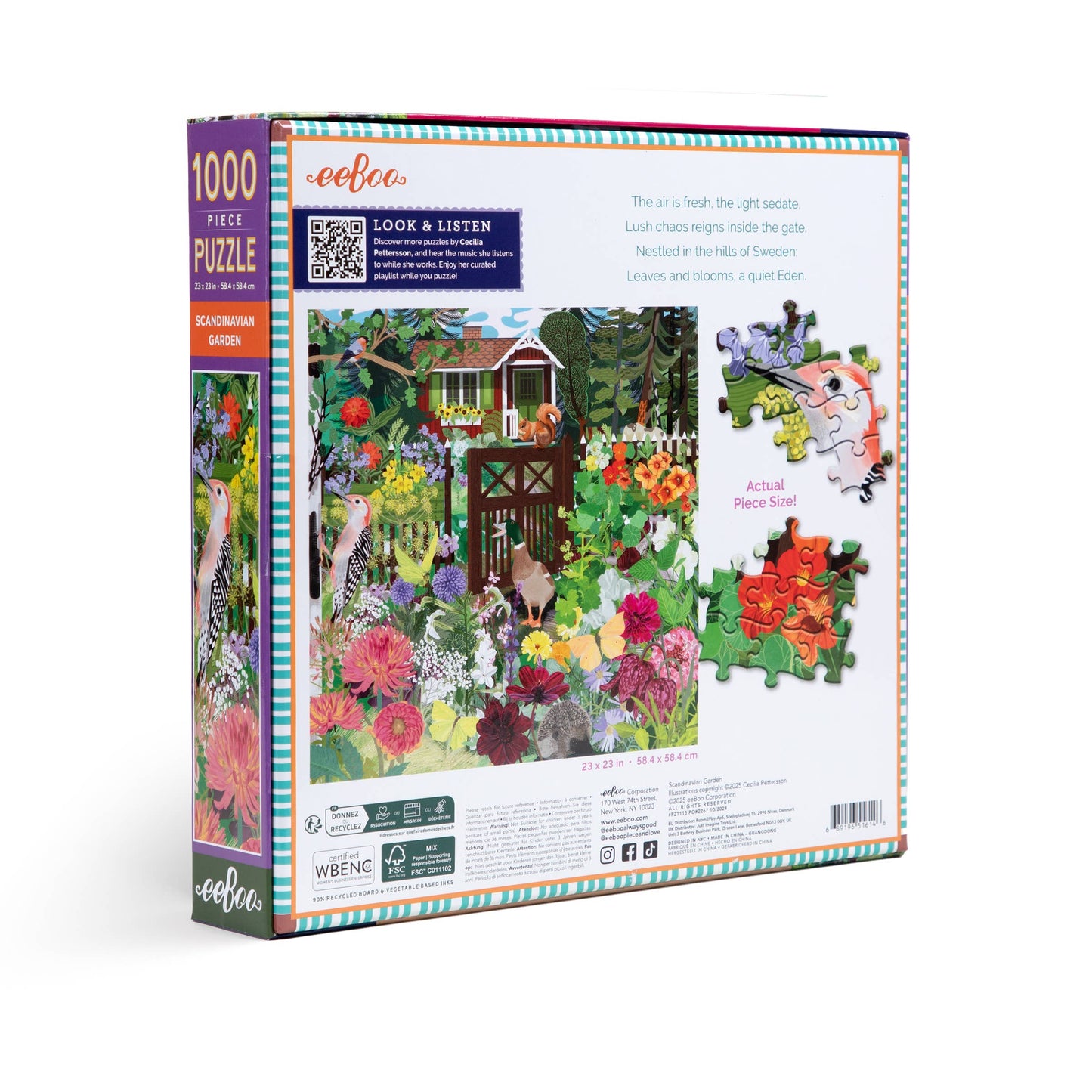 eeBoo - Scandinavian Garden 1000 Piece Square Puzzle