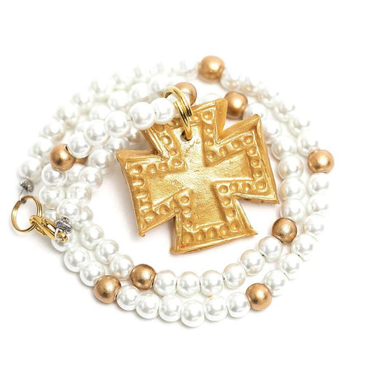 Hidden Truth Jewelry - Pearls with the Elizabeth Cross Necklace