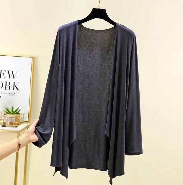 Hope & Sunshine - Modal Long Sleeve Cardigan For Women: Black / M