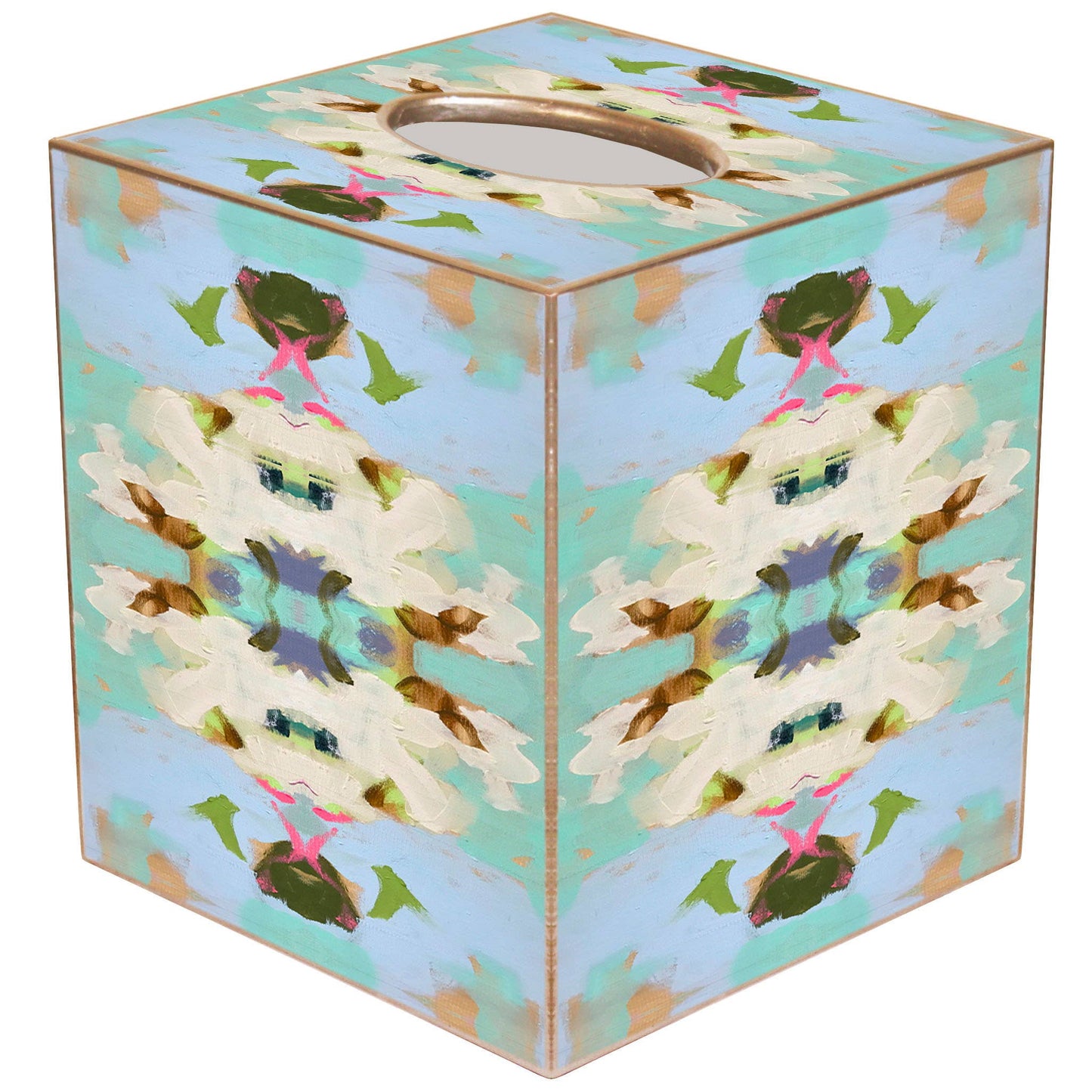 Marye-Kelley - Summer Garden Light Blue Laura Park Tissue Box Cover: Paper Mache