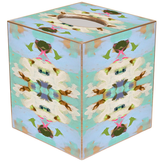 Marye-Kelley - Summer Garden Light Blue Laura Park Tissue Box Cover: Paper Mache