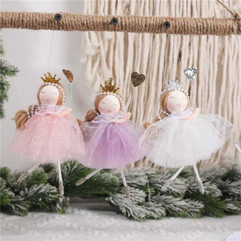 Ekartini - Angel Plush Ornament Antlers Hat Cute Classic Cartoon Reusable: PINK