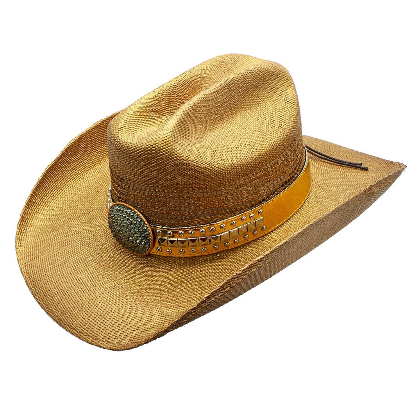 Peter Grimm - Belle Woven Toyo Straw Western Drifter Cowboy Hat: Gold