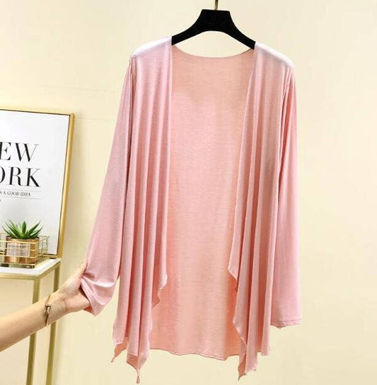 Hope & Sunshine - Modal Long Sleeve Cardigan For Women: Pink / XL