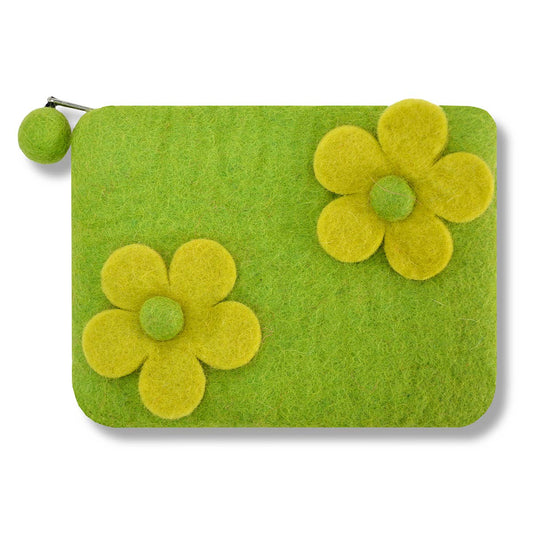 BNB Crafts Inc. - Two Flowers Coin Purse: Green