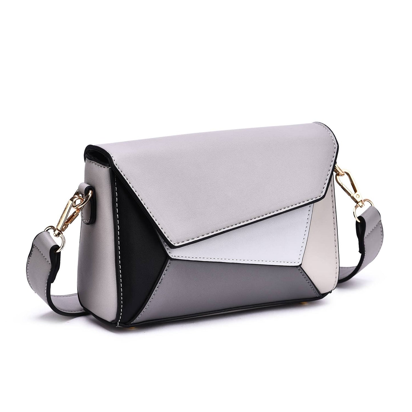 Mellow World - Sylvie Tonal Structured Flap Crossbody: Multi Black