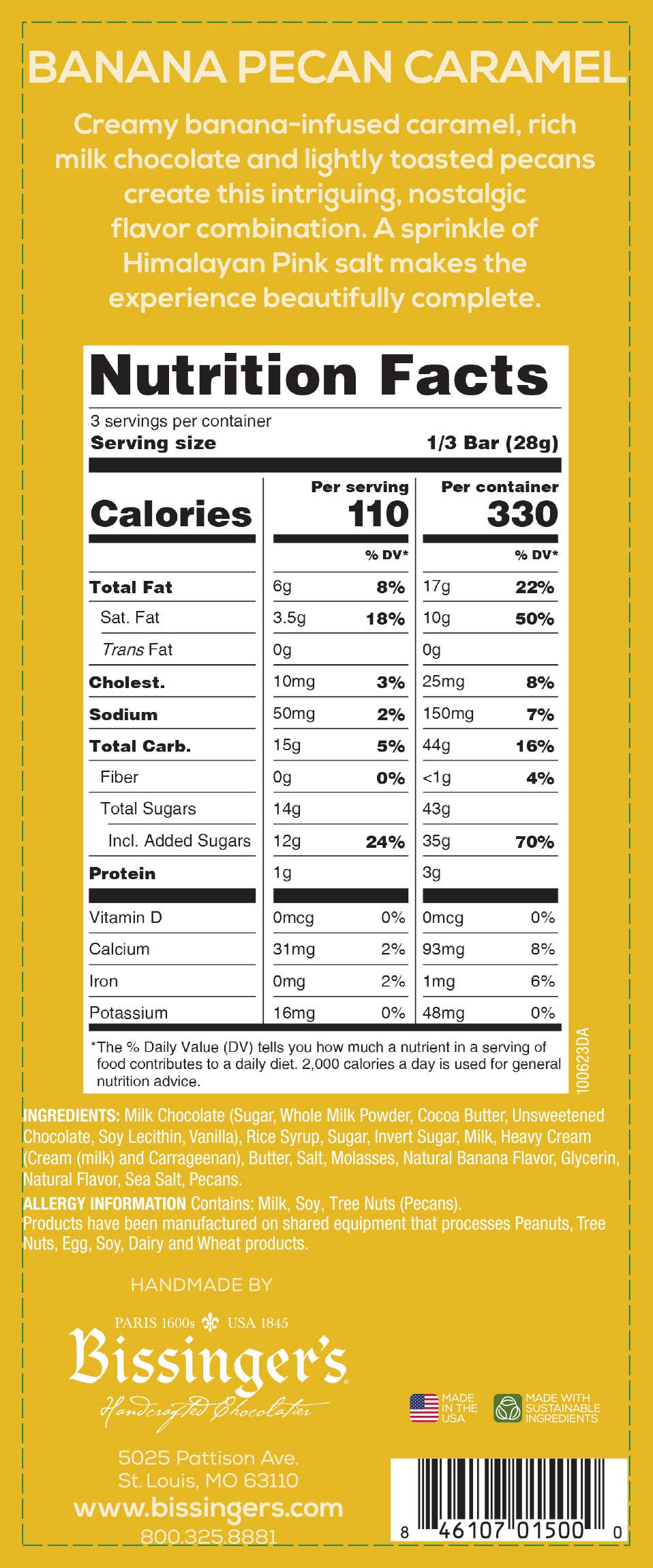 Bissinger's - Bissinger's Milk Chocolate Banana Pecan Bar
