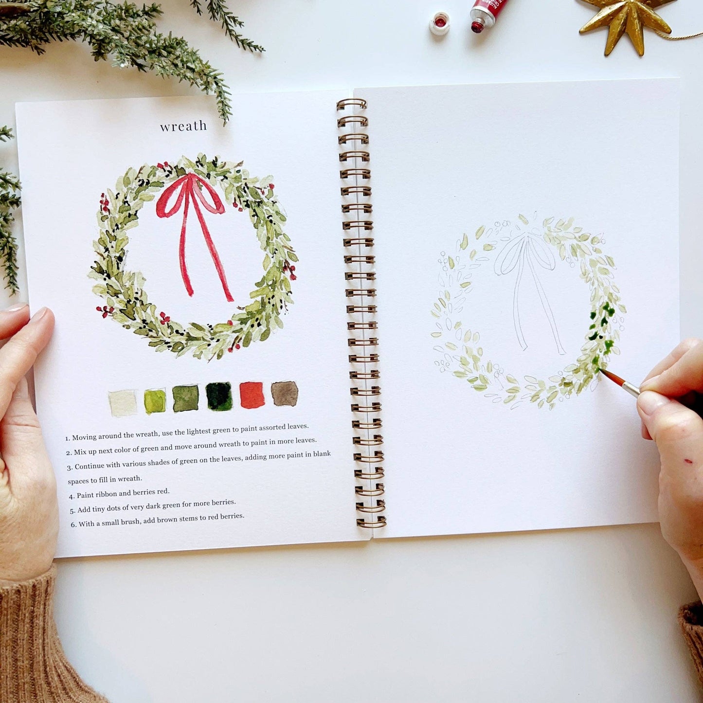 emily lex studio - Christmas watercolor workbook presale