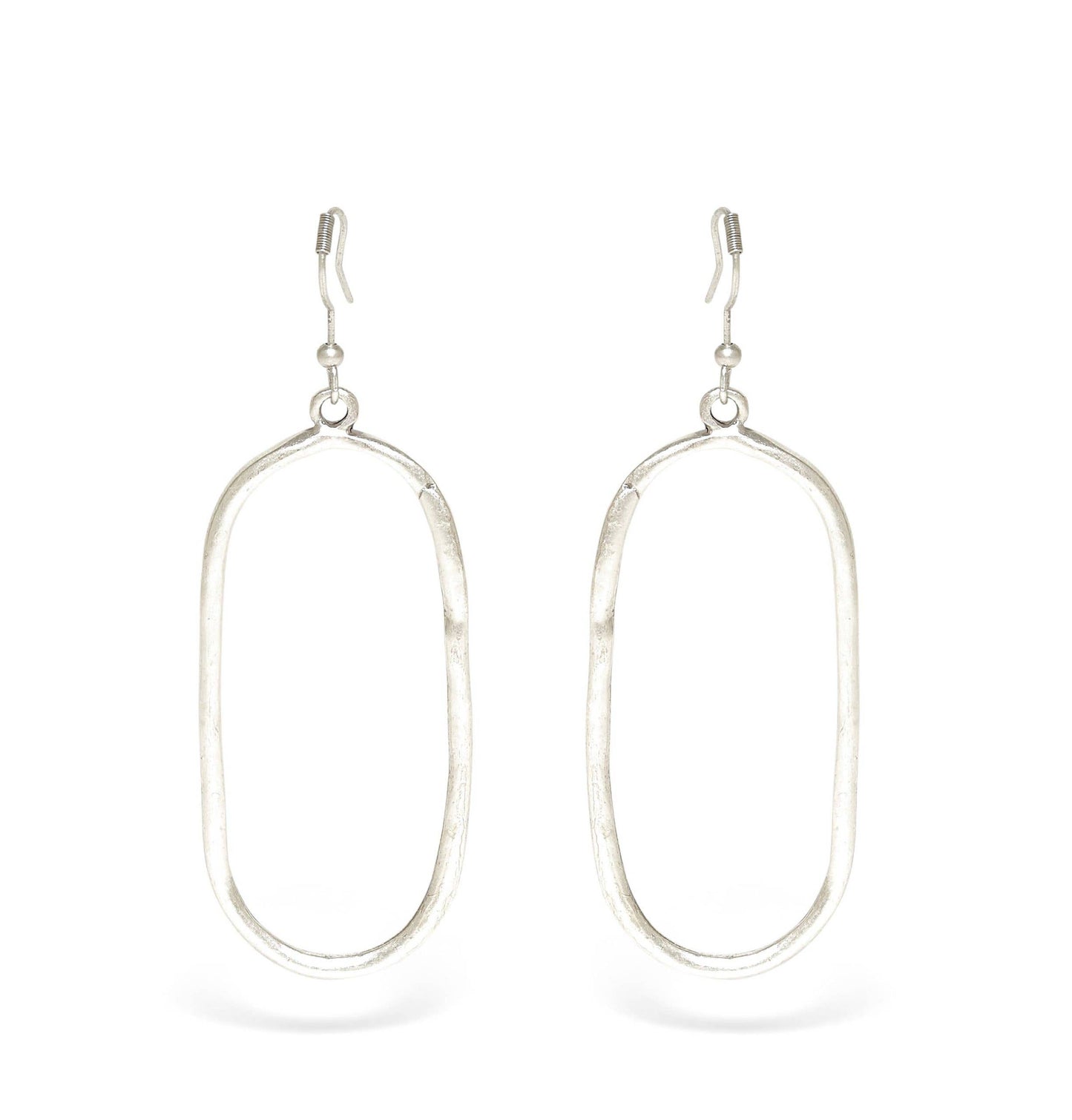 Chanour - Handmade Oval Pewter Earrings - 24-343