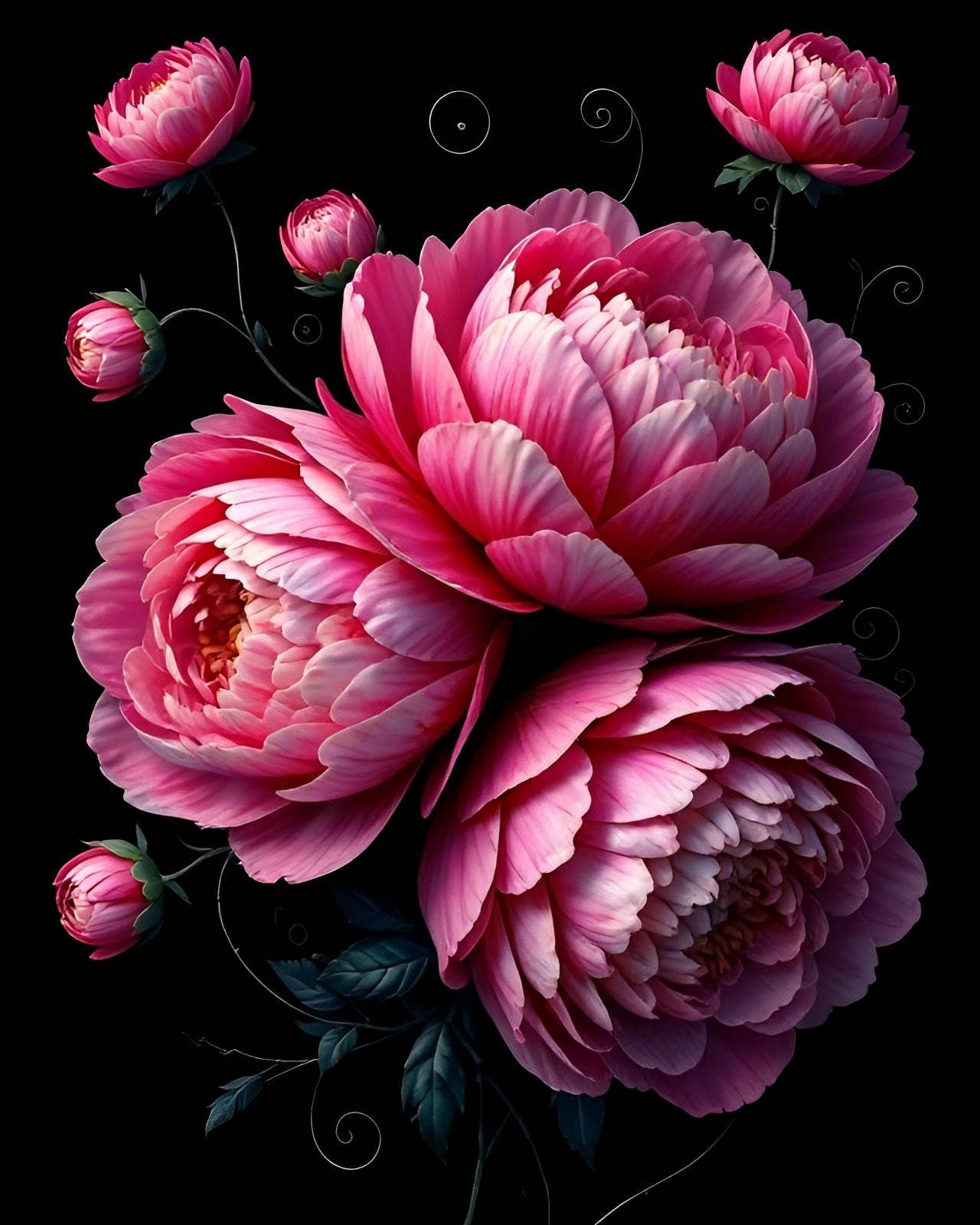 Wicked Cool Unicorn - Gothic Floral 5 x 7 Greeting Cards: 002