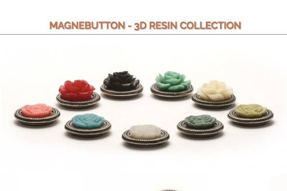 MagneButton - Low Dome Cream Rose Magnet Button Pin Set