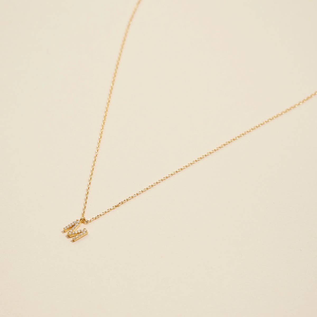 Lilla Haven - 12 Pack of Cubic Zirconia Initial Gold Dipped Necklaces: White Gold Assorted / One / 4DN18021