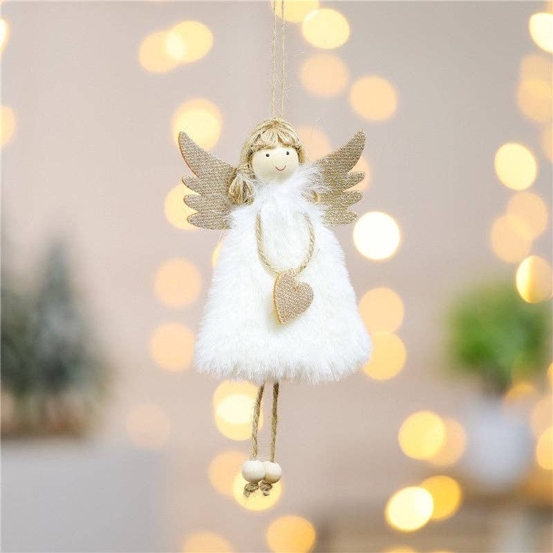 Ekartini - Christmas Plush Angel Girl Ornament: Red