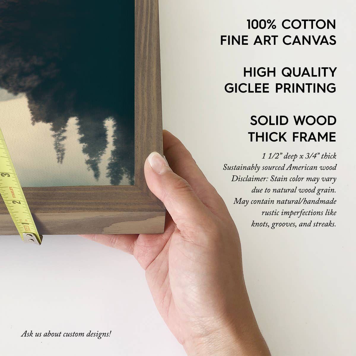 Hangout Home - Bear Double Exposure - Cabin Wall Art - Wood Framed Photo: 24x36" Extra Large Canvas Art with Thick Wood Frame