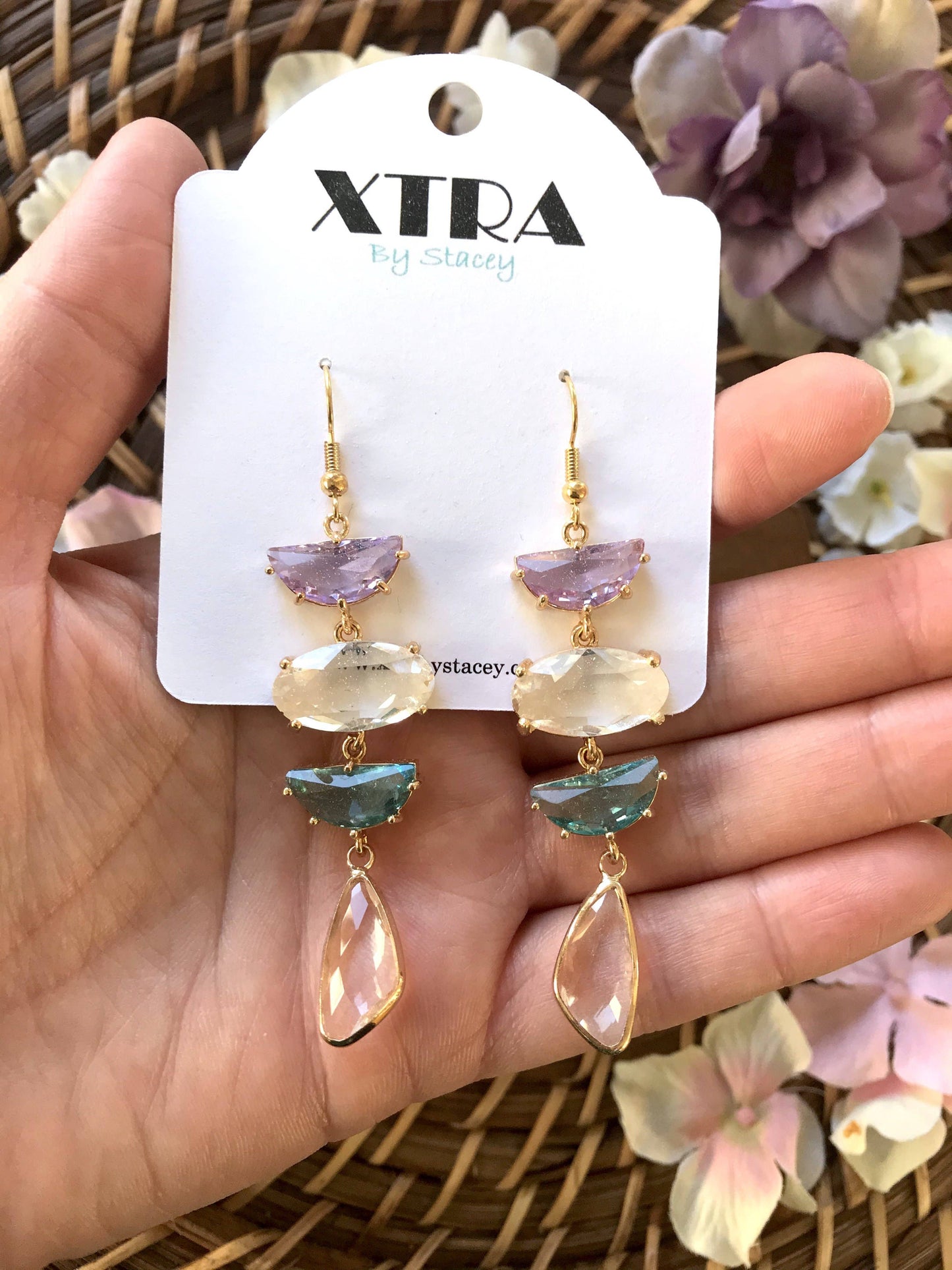 XTRA by Stacey - The Lucy Earring - Blue and Pink Pastel